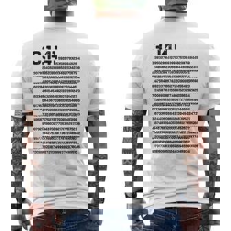 314 円周率の日 数学 非合理数 円周率 メンズTシャツ バックプリント - Kawaiitshirt