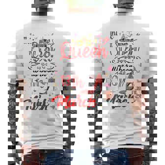 3月13日 誕生日 この女王は3月13日に生まれました メンズTシャツ バックプリント - Kawaiitshirt