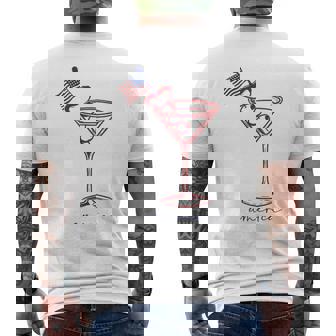 4Th Of July Hot Dog & Martini Men's T-shirt Back Print | Mazezy