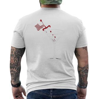 4Th Of July Hot Dog & Martini Men's T-shirt Back Print - Thegiftio UK