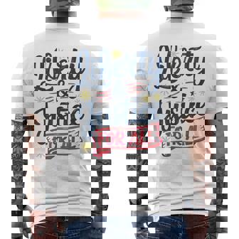4Th Of July Liberty And Justice For All Men's T-shirt Back Print - Monsterry