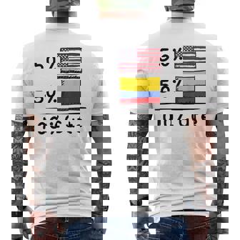 50 American 50 Colombian 100 Cute Colombia Usa Banderas Camiseta Hombre Estampado Espalda - Regaloses