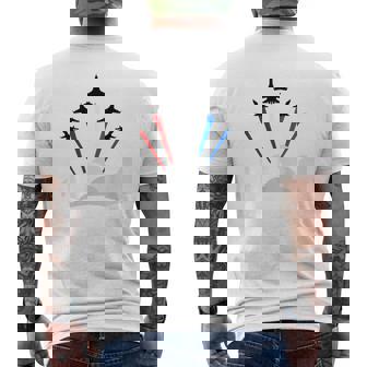 7月4日アメリカ独立記念日戦闘機ジェットクールグラフィック メンズTシャツ バックプリント - Kawaiitshirt