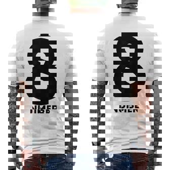 8 数字 メンズTシャツ バックプリント - Kawaiitshirt