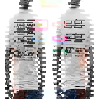 80 年代のロック カセット T シャツ男性ヴィンテージ ロック カセット テープ メンズTシャツ バックプリント - Kawaiitshirt