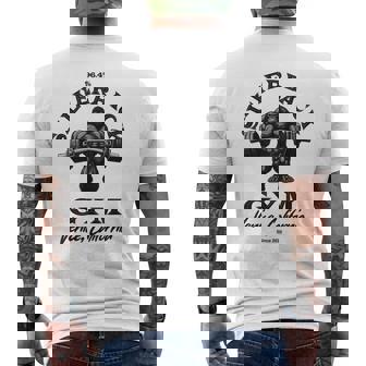 964シルバーバックゴリラ、ジムアパレル、ボディビルディング、類人猿。 メンズTシャツ バックプリント - Kawaiitshirt