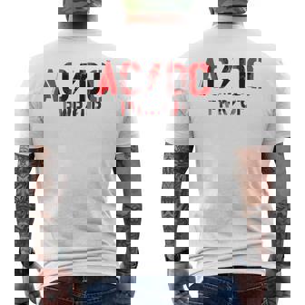 AcDcロックミュージックバンドpwrupフォトロゴ。 メンズTシャツ バックプリント - Kawaiitshirt