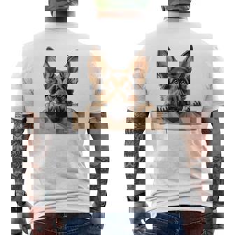 Affectionate Peek ジャーマンシェパードドッグ 長袖tシャツ メンズTシャツ バックプリント - Kawaiitshirt