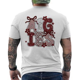 Aggies Maroon And White Leopard School Spirit Mascot Bow Men's T-shirt Back Print - Thegiftio UK