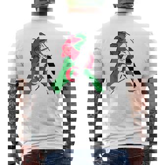 Algérie Et Palestine Mains Dans L'unitéolidarité Amitié T-shirt imprimé au dos - Cadeauxyz