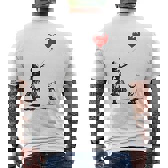 Alice In Wonderland With Balloon Rabbit Whimsical Fantasy Men's T-shirt Back Print - Thegiftio UK