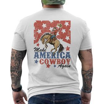 Make America Cowgirl Cowboy Again 4Th Of July Patriotic Men's T-shirt Back Print - Thegiftio UK