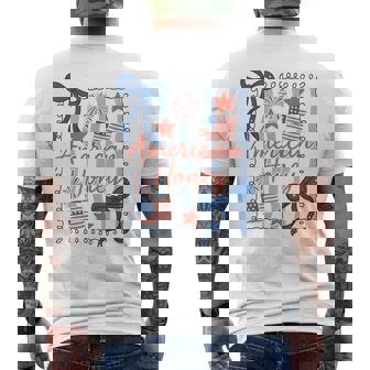 American Honey Coquette Bow 4Th Of July Patriotic Girly Men's T-shirt Back Print | Mazezy