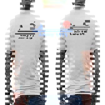 Amity 1975 Sunset Sailboat Sunrise Summer Ocean Vacation Men's T-shirt Back Print | Mazezy