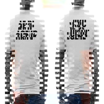 Are You Locked In モチベーションを高めるオールキャップブラックテキストデザイン メンズTシャツ バックプリント - Kawaiitshirt