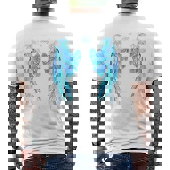 Arrière Angel Ailes Bleues T-shirt imprimé au dos - Cadeauxyz