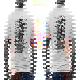 Astronaute Entouré De Fleurs Colorées T-shirt imprimé au dos - Cadeauxyz