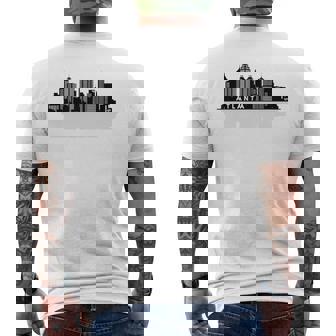 Atlanta Ga スカイライン 摩天楼 シティシルエット メンズTシャツ バックプリント - Kawaiitshirt