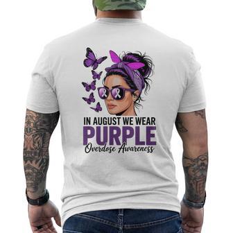 In August We Wear Purple International Overdose Awareness Men's T-shirt Back Print - Thegiftio