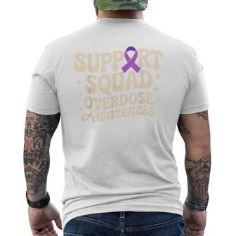 In August We Wear Purple Overdose Awareness Purple Ribbon Men's T-shirt Back Print - Thegiftio
