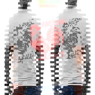 Awesome Sauce With Picture Of Rooster Men's T-shirt Back Print | Mazezy