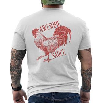 Awesome Sauce With Picture Of Rooster Men's T-shirt Back Print - Thegiftio UK