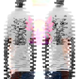 Axolotl Boba Tea Bubble Tea Cute Axolotl Men's T-shirt Back Print - Thegiftio