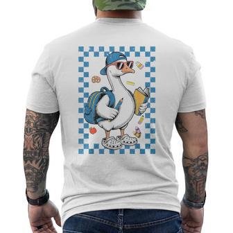 Back To School Boy School School Goose Men's T-shirt Back Print - Thegiftio UK
