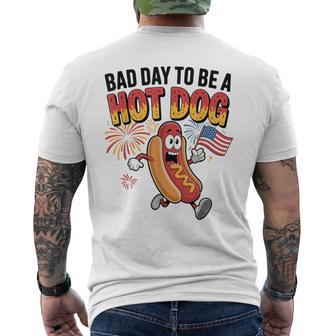 Bad Day To Be A Hot Dog 4Th Of July Hotdog Men's T-shirt Back Print - Thegiftio UK