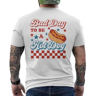 Bad Day To Be A Hot Dog Bbq Grilling 4Th Of July Men's T-shirt Back Print - Thegiftio UK