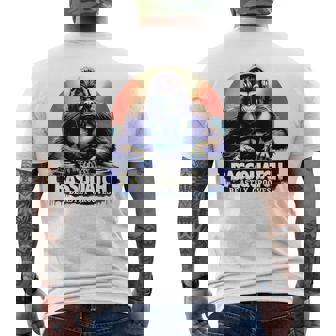 Bassquatch 音楽愛好家のためのサスカッチdjデザイン メンズTシャツ バックプリント - Kawaiitshirt