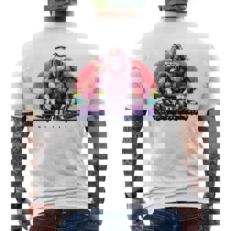 Bassquatch 音楽愛好家のためのサスカッチdjデザイン 長袖tシャツ メンズTシャツ バックプリント - Kawaiitshirt