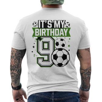 Birthday Boy 9 Soccer Its My 9Th Birthday Boys Soccer Men's T-shirt Back Print - Thegiftio UK