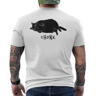 Black Cat Chonk Black Cat Meme Fat Chonky Cat Men's T-shirt Back Print - Thegiftio UK
