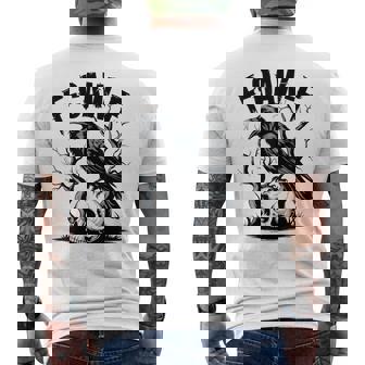 Black Crow F-Caw-F Black Bird Men's T-shirt Back Print - Monsterry