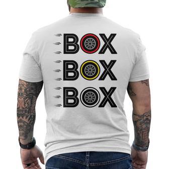 Box Box Box Pit Radio Call Tyre Compound Motorsport Racing Men's T-shirt Back Print - Thegiftio UK