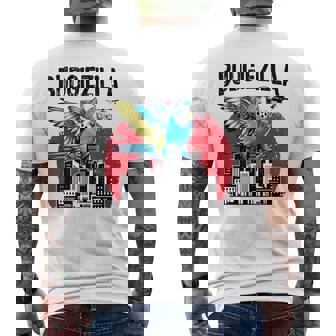 Budgiezilla 面白いインコ セキセイインコ セキセイインコ セキセイインコ 鳥好き メンズTシャツ バックプリント - Kawaiitshirt