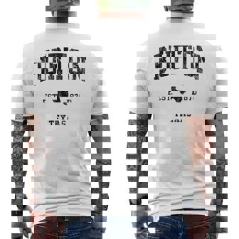 Burton Texas Tx ビンテージ アスレチック ブラックスポーツデザイン メンズTシャツ バックプリント - Kawaiitshirt