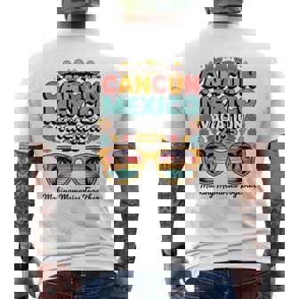 Cancun Mexico Vacation Beach 2025 Trip Group Squad Colorful Men's T-shirt Back Print - Monsterry