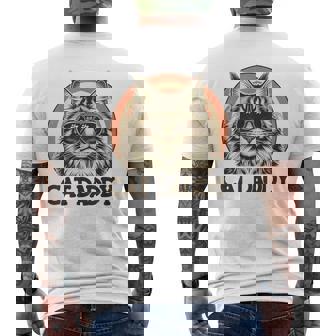 Cat Daddy Cool Maine Coon Cat Father's Day Retro Cat Dad Men's T-shirt Back Print - Monsterry