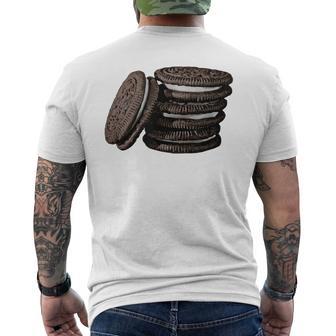Chocolate Cream Filled Cookie Deserts Cookies Men's T-shirt Back Print - Thegiftio UK