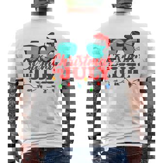 Christmas In July Santa Hat Sunglasses Summer Celebration Men's T-shirt Back Print - Thegiftio UK