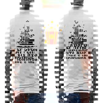 Cinema Night Eat Popcorn Watch Movies Ignore The World T-shirt da uomo con stampa posteriore - Novitaregali