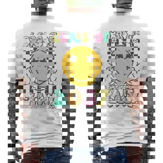 Class Of 2037 Grow With Me Retro Kindergarten Graduation Men's T-shirt Back Print | Mazezy