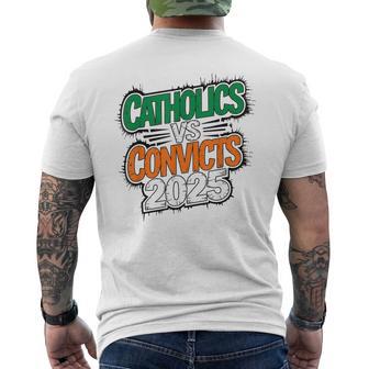 College Football Catholics Vs Convicts 80S Rivalry Game Men's T-shirt Back Print - Thegiftio UK