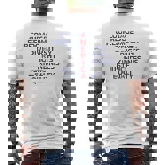 Courage Freedom Diversity Rights Kindness Justice Equality Men's T-shirt Back Print - Monsterry