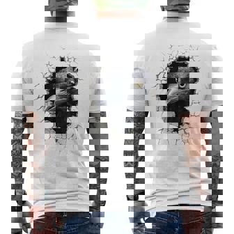 Cuervo Animal Print Gráfico Dibujo Arte Cara Cuervo Camiseta Hombre Estampado Espalda - Regaloses