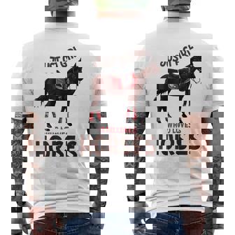 Cuidado Con Los Caballos Juts Una Chica Que Ama A Los Caballos Camiseta Hombre Estampado Espalda - Regaloses