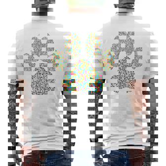 Cute Colorful Polka Dot Dog Paw Lover Happy Dot Day Men's T-shirt Back Print | Mazezy