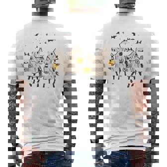 Cute Ghost Horses Halloween Trick Or Treat Men's T-shirt Back Print | Mazezy